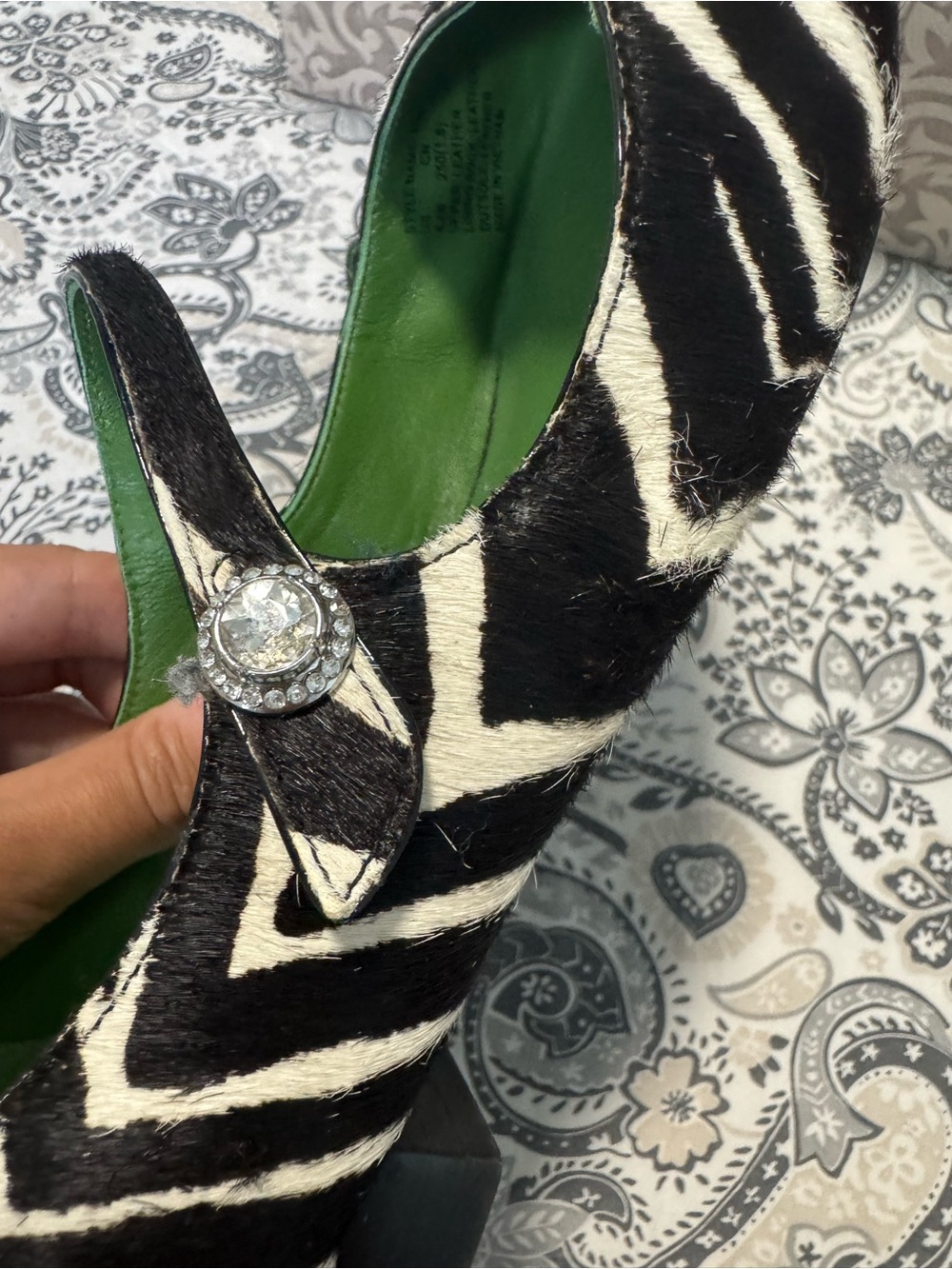 kate spade Black & White Zebra Mary Jane Flats - Picture 5 of 5
